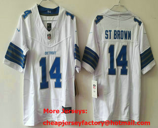 Youth Detroit Lions #14 Amon Ra St Brown Limited White 2024 FUSE Vapor Jersey