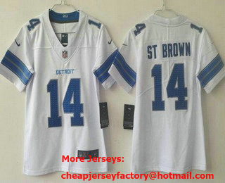 Youth Detroit Lions #14 Amon Ra St Brown Limited White 2024 Vapor Jersey