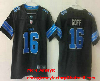 Youth Detroit Lions #16 Jared Goff Limited Black 2024 Vapor Jersey