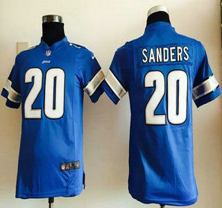 Youth Detroit Lions #20 Barry Sanders Light Blue Team Color NFL Nike Game Jersey