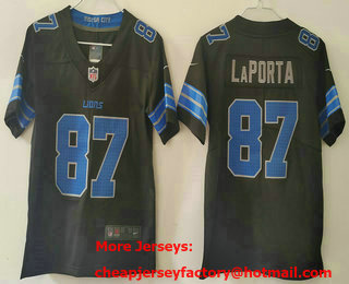 Youth Detroit Lions #87 Sam Laporta Limited Black 2024 Vapor Stitched Jersey