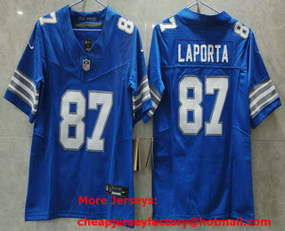 Youth Detroit Lions #87 Sam Laporta Limited Blue 2024 FUSE Vapor Jersey