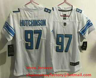 Youth Detroit Lions #97 Aidan Hutchinson White 2022 Vapor Untouchable Stitched Nike Limited Jersey