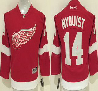 Youth Detroit Red Wings #14 Gustav Nyquist Reebok Red Home Premier Jersey