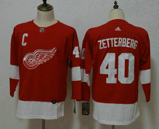 Youth Detroit Red Wings #40 Henrik Zetterberg Red Home 2017-2018 Hockey Stitched NHL Jersey