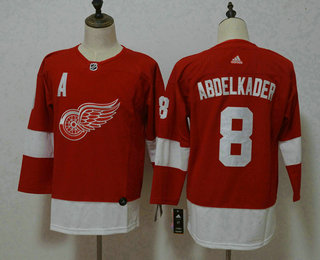 Youth Detroit Red Wings #8 Justin Abdelkader Red Home 2017-2018 Hockey Stitched NHL Jersey