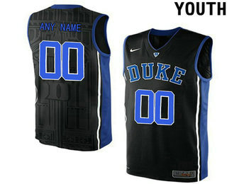 Youth Duke Blue Devils Customized V Neck College Basketball Elite Jersey - Black1