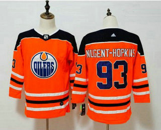 Youth Edmonton Oilers #93 Ryan Nugent-Hopkins Orange Home 2017-2018 Hockey Stitched NHL Jersey