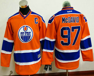 Youth Edmonton Oilers #97 Connor McDavid Orange Stitched NHL 2016-17 Reebok Hockey Jersey