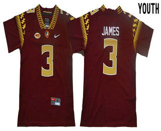 Youth Florida State Seminoles #3 Derwin James Jr. Red Stitched College Football Nike NCAA Jersey