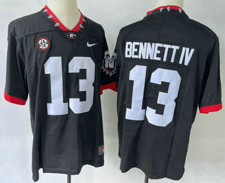 Youth Georgia Bulldogs #13 Stetson Bennett IV Black 100th 2020 Vapor Untouchable Limited Stitched Nike Jersey