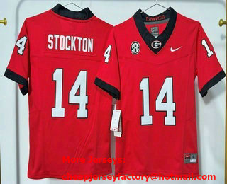Youth Georgia Bulldogs #14 Gunner Stockton Limited Red FUSE College Football Jersey