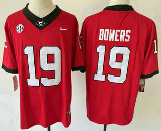 Youth Georgia Bulldogs #19 Brock Bowers Red 2020 Vapor Untouchable Limited Stitched Nike Jersey