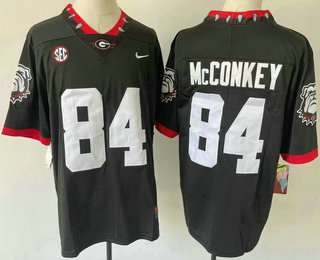 Youth Georgia Bulldogs #84 Ladd McConkey Black 100th 2020 Vapor Untouchable Limited Stitched Nike Jersey