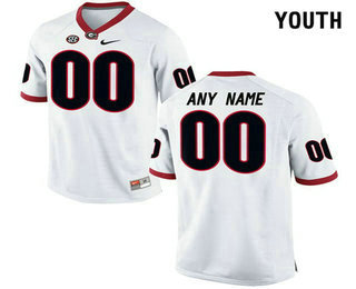 Youth Georgia Bulldogs Customized College Football Limited Jerseys - White