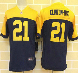 Youth Green Bay Packers #21 Ha Ha Clinton-Dix Navy Blue With Gold Alternate NFL Nike Game Jersey