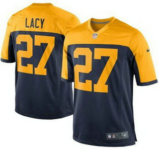 Youth Green Bay Packers #27 Eddie Lacy Navy Blue With Gold NFL Nike Game Jersey
