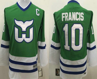 Youth Hartford Whalers #10 Ron Francis Green CCM Vintage Throwback Hockey Jersey