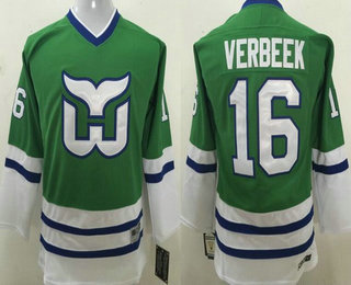Youth Hartford Whalers #16 Pat Verbeek Green CCM Vintage Throwback Hockey Jersey