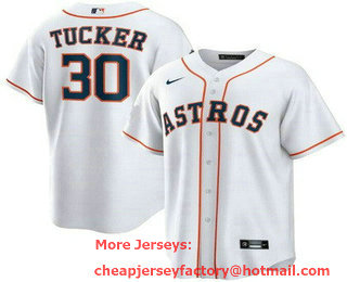 Youth Houston Astros #30 Kyle Tucker White Cool Base Jersey