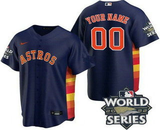 Youth Houston Astros Customized Navy 2022 World Series Cool Base Jersey