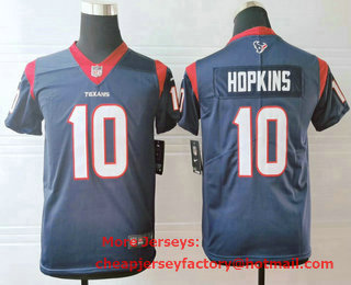 Youth Houston Texans #10 DeAndre Hopkins Navy Blue NEW 2019 Vapor Untouchable Stitched NFL Nike Limited Jersey