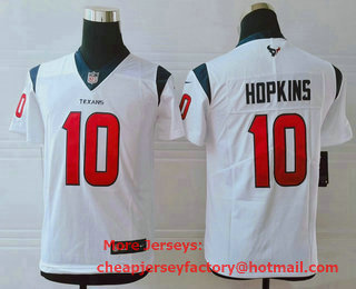 Youth Houston Texans #10 DeAndre Hopkins White NEW 2019 Vapor Untouchable Stitched NFL Nike Limited Jersey