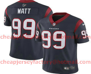 Youth Houston Texans #99 J.J. Watt Navy Blue NEW 2019 Vapor Untouchable Stitched NFL Nike Limited Jersey