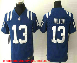 Youth Indianapolis Colts #13 T.Y. Hilton Royal Blue Team Color Stitched NFL Nike Game Jersey