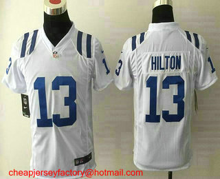 Youth Indianapolis Colts #13 T.Y. Hilton White Road Stitched NFL Nike Game Jersey