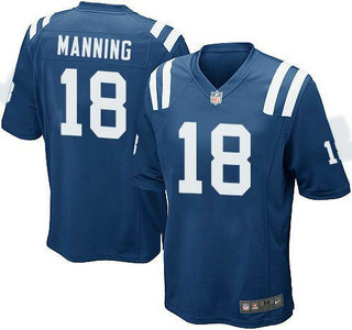 Youth Indianapolis Colts #18 Peyton Manning Royal Blue Nike Team Color Game Jersey