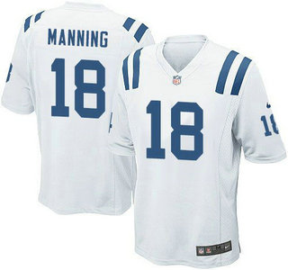 Youth Indianapolis Colts #18 Peyton Manning White Game Jersey