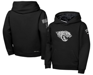 Youth Jacksonville Jaguars Black 2026 Salute to Service Sideline Pullover Hoodie
