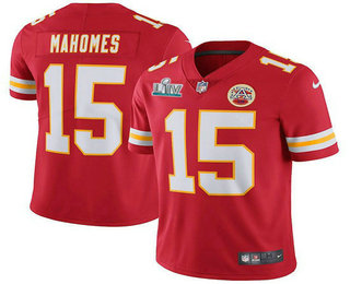 Youth Kansas City Chiefs #15 Patrick Mahomes II Red 2020 Super Bowl LIV Vapor Untouchable Stitched NFL Nike Limited Jersey
