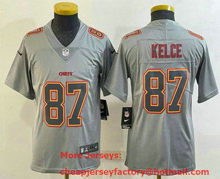 Youth Kansas City Chiefs #87 Travis Kelce Patrick Mahomes Atmosphere Fashion Stitched Jersey