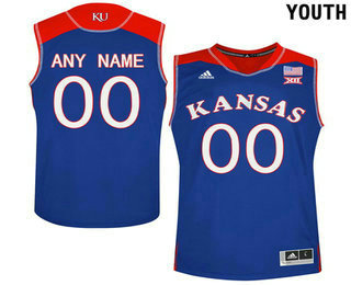 Youth Kansas Jayhawks Customized College Basketball Authentic Jersey - Royal Blue
