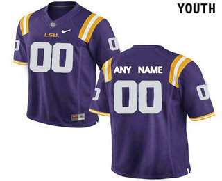 Youth LSU Tigers Customized College Football Limited Jersey - Purple