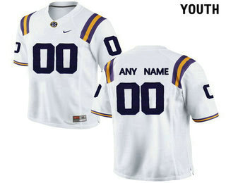 Youth LSU Tigers Customized College Football Limited Jersey - White