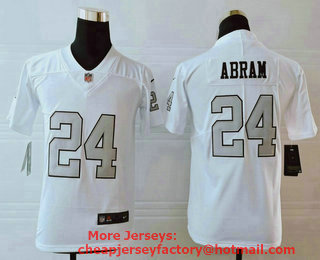 Youth Las Vegas Raiders #24 Johnathan Abram White 2016 Color Rush Stitched NFL Nike Limited Jersey