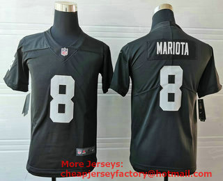 Youth Las Vegas Raiders #8 Marcus Mariota Black 2020 Vapor Untouchable Stitched NFL Nike Limited Jersey