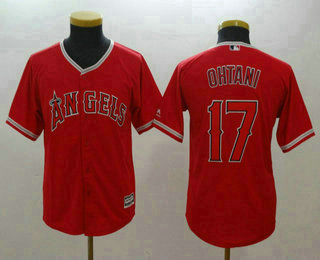 Youth Los Angeles Angels #17 Shohei Ohtani Red Stitched MLB Cool Base Jersey