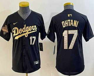 Youth Los Angeles Dodgers #17 Shohei Ohtani Black Gold Champions Limited Jersey