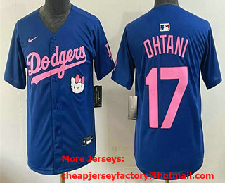 Youth Los Angeles Dodgers #17 Shohei Ohtani Royal 2025 Hello Kitty Vapor Limited Jersey