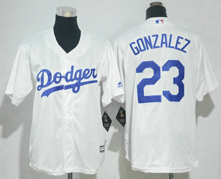 Youth Los Angeles Dodgers #23 Adrian Gonzalez White Home Stitched MLB Cool Base Jersey