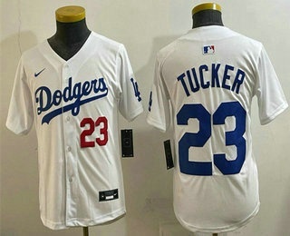 Youth Los Angeles Dodgers #3 Kyle Tucker White Limited Jersey