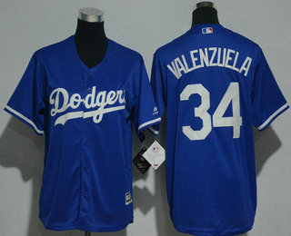 Youth Los Angeles Dodgers #34 Fernando Valenzuela Retired Royal Blue Stitched MLB Cool Base Jersey