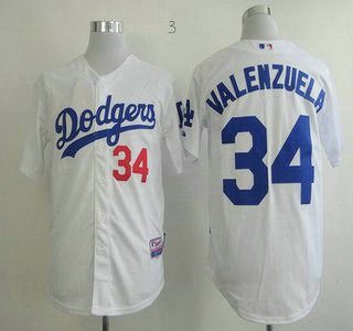 Youth Los Angeles Dodgers #34 Fernando Valenzuela White Cool Base Jersey