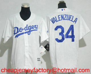 Youth Los Angeles Dodgers #34 Fernando Valenzuela White Home Stitched MLB Cool Base Jersey