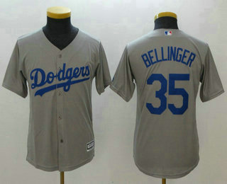 Youth Los Angeles Dodgers #35 Cody Bellinger Gray Road Stitched MLB Cool Base Jersey