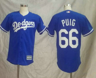 Youth Los Angeles Dodgers #66 Yasiel Puig Alternate Blue MLB Cool Base Jersey